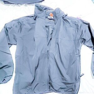 Men's Izod Lightweight Upf 40 Black Windbreaker Jacket Full Zip Size Large